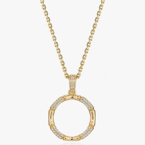 NEW 14K Gold Plated Simple Pendant Circle Necklace
